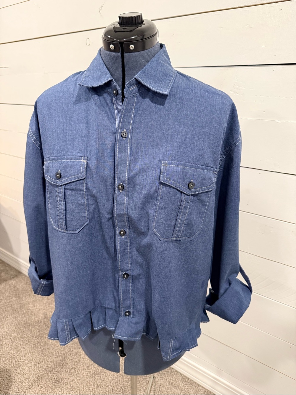 Ruffles Renegade Upcycled Chambray